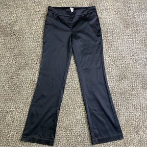 Vintage Black Satin Straight Leg Trouser Pants by Cache Size 10 EUC